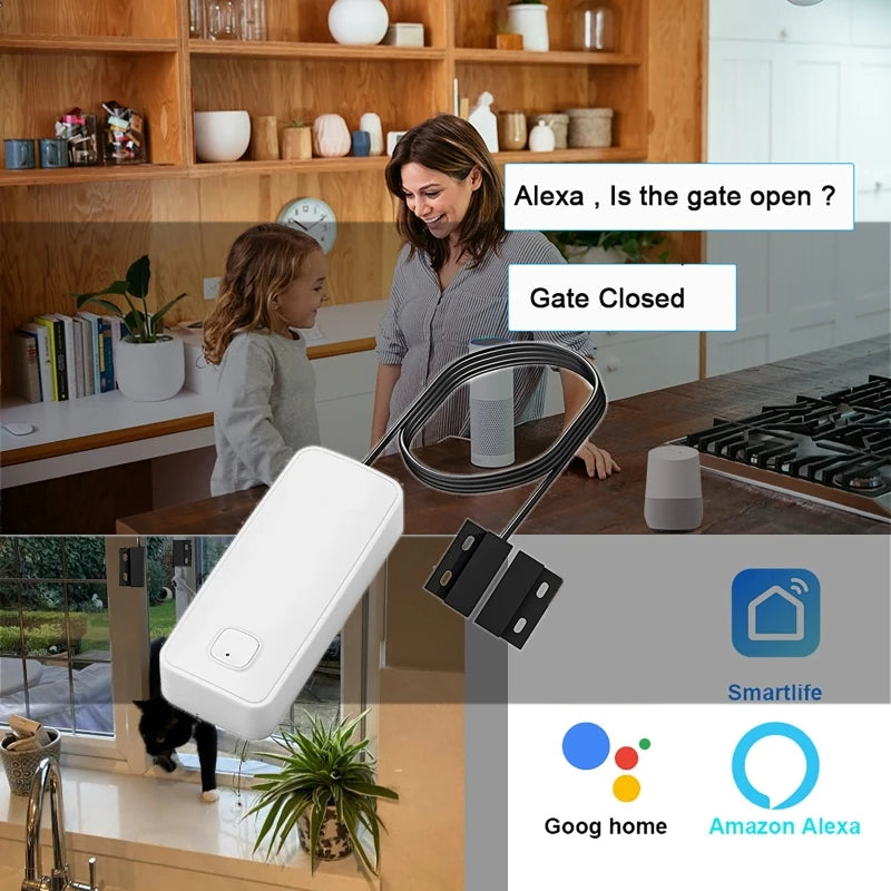 Smart Door Window Magnetic Detector WIFI Security Alarm Open Closed Detector Alarm Sensor for Home Anti-theft