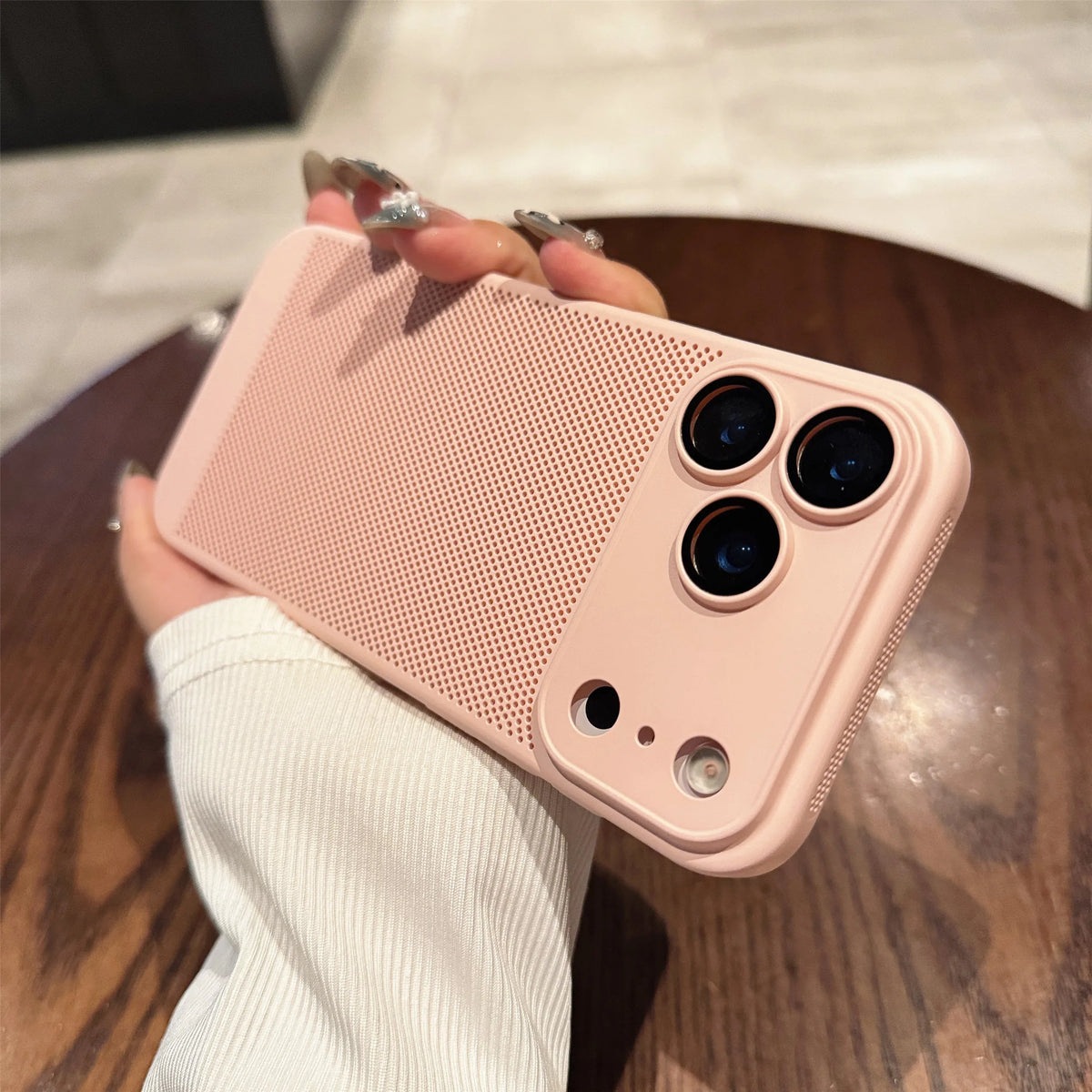 Original Cooling Grid Heat Dissipation Phone Case For iPhone 17Air 16 16E 15 14 13 12 11 17 Pro Max Mesh Breathable Hard Cover