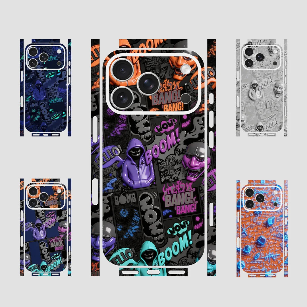 For iPhone 17 /16/15 /14Pro Max Skin Sticker Solid Color Design Back Film for Frame Camera Protective Vinyl Decal