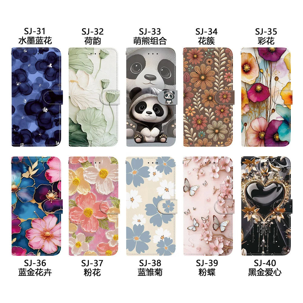 Note 10 20 Ultra S20 S10 Lite Flip Case Floral Leather Wallet Funda for Samsung Galaxy S20 FE Case Samsung S10e S9 Plus S 9 8 +