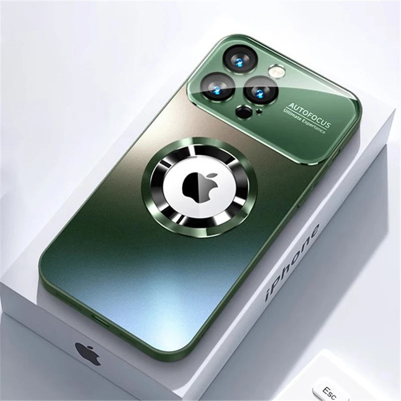 Luxury Titanium Metallic Color Matte Magnetic Case for iPhone 17 16 Pro Max 15 14 Plus 13 12 For Magsafe Wireless Charge Cover