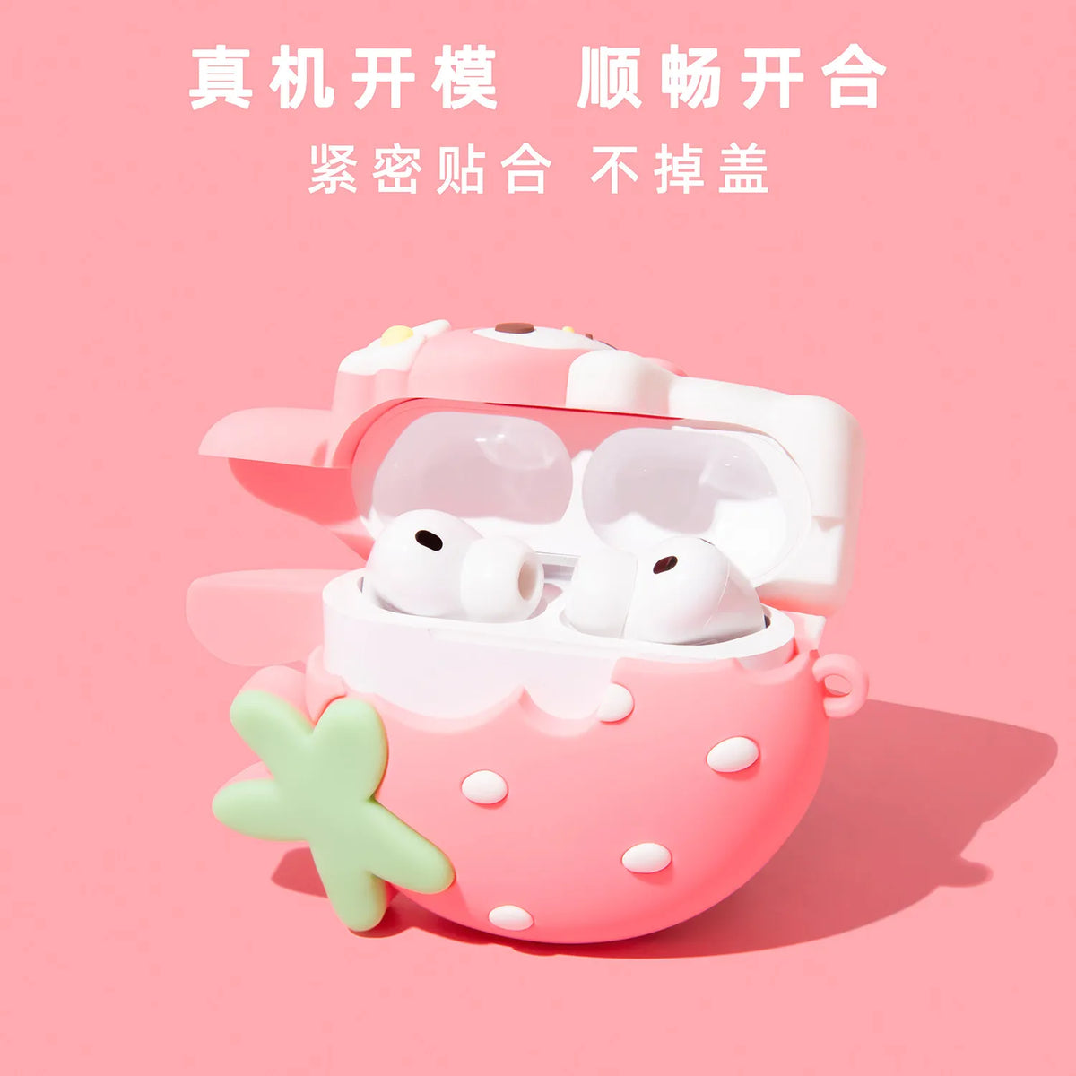 For Airpods 3 4 Pro 2 Pro 3 Cute Strawberry Rabbit Silicone Earphone Case Cover