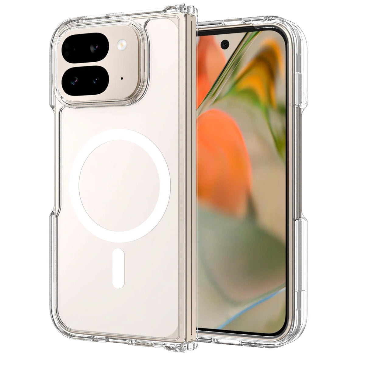 For Google Pixel 10 Pro Fold Case Luxury Clear Acrylic Magnetic Magsafe Folding Cover for Pixel 10 Pro Fold Wireless Charging