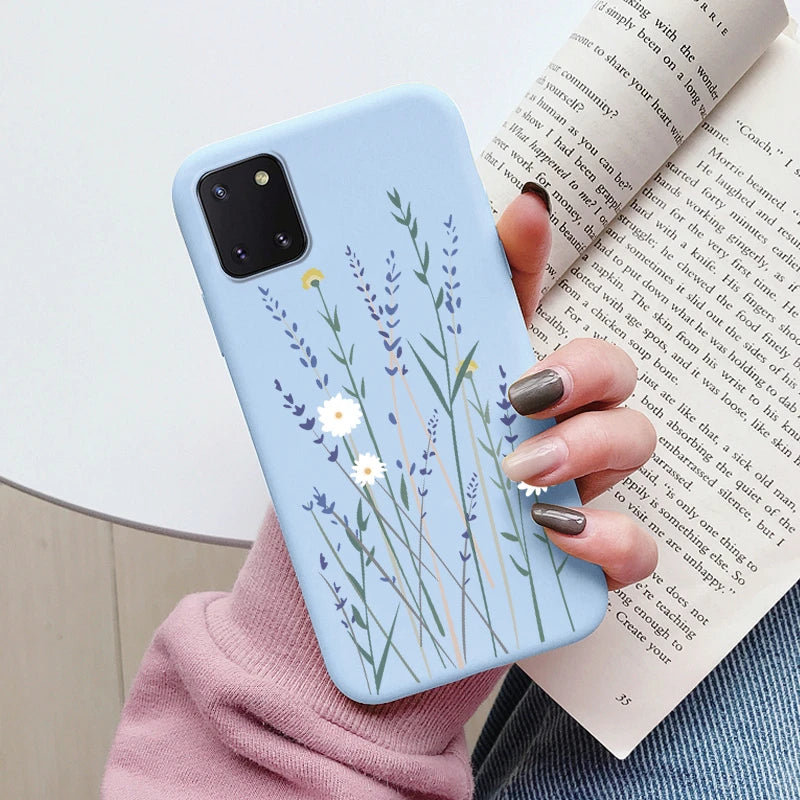 Soft Case For Samsung Galaxy Note 10 Lite Phone Cover Cute Flowers Butterfly Fundas TPU Coque For Samsung Note 10 Lite Bumper