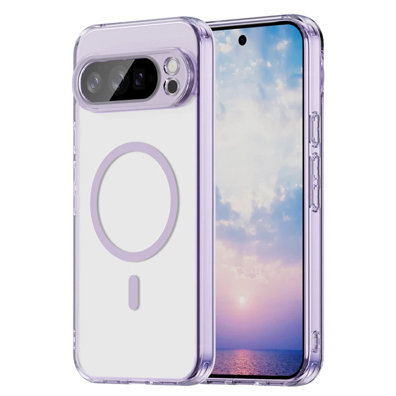 For Google Pixel 9 10 Pro XL 9 10 Pro Magnetic Case Transparent Hard PC Anti-Fingerprint Cover for Pixel 9 10