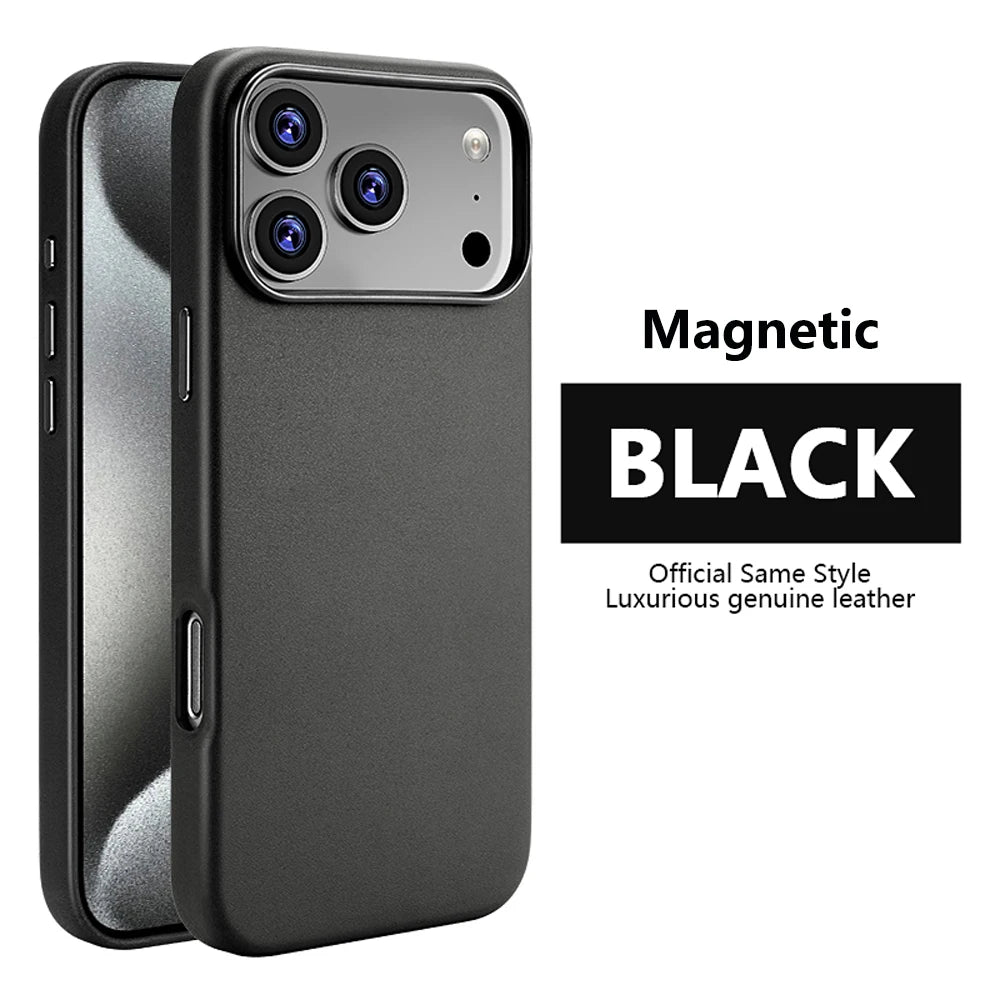 Magnetic PU Leather Phone Case For iPhone 18 17 Pro Max 16 15 14 Plus 13 Air For Magsafe Wireless Charging Shockproof Cover