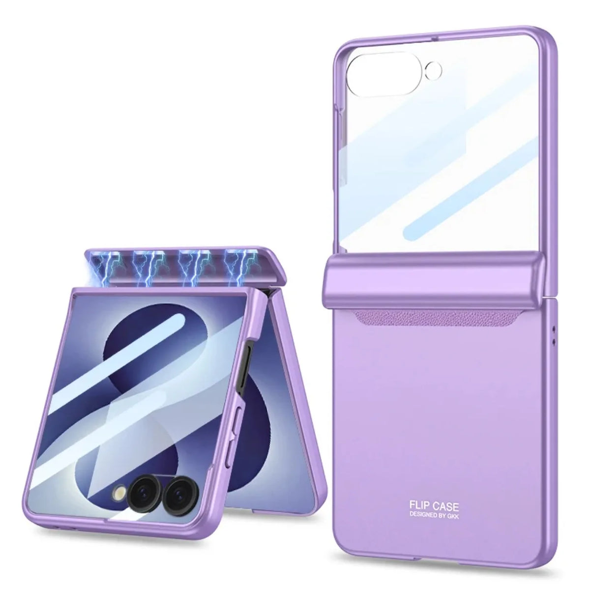 Shockproof Hinge Protective Hard Phone Case with Front Tempered Glass Film for Samsung Galaxy Z Flip 8 7 Flip8 Flip7 5G Cover