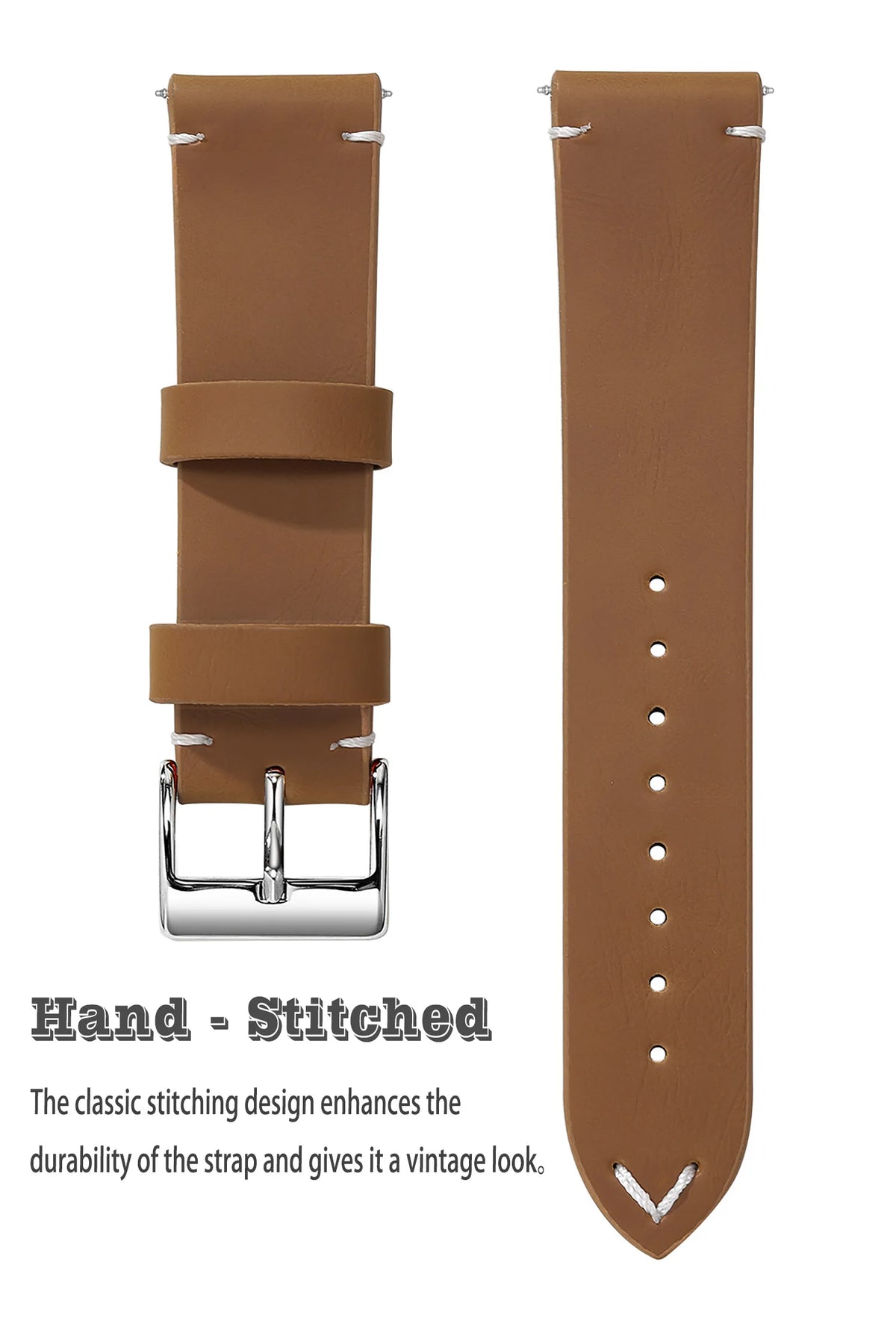Leather Watch Band Strap Sport Vintage Leather Men Women Watchband Stainless Steel Buckle Watch Accessories 18mm 20mm 22mm