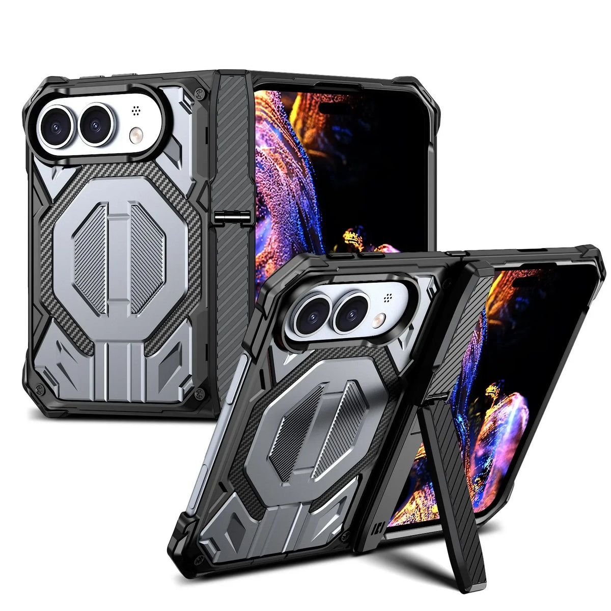 Case For iphone Duo,Magnetic Magsafe Anti Drop Kickstand Central Axis Slim Fit Protection Cover phone accessories