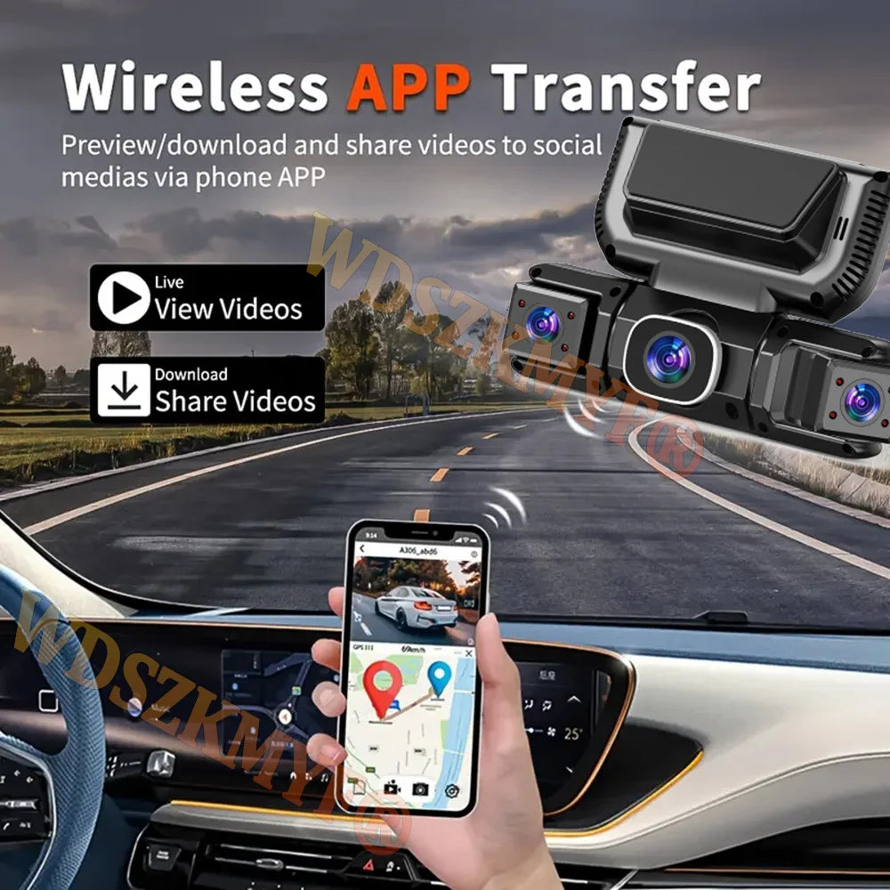New WIFI 4Channel 360 Degree Car Dvr 1080P Video Recorder WiFi APP Dashcam 24h Parking Monitor Rear View Camera Car Recorder