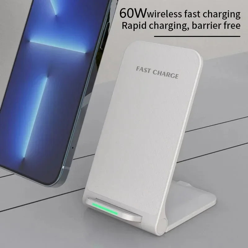 Wireless Charger Station For iPhone 15 14 13 12 11 Pro Max 11 Phone Stand Fast Charging Charger for Samsung Xiaomi Foldable