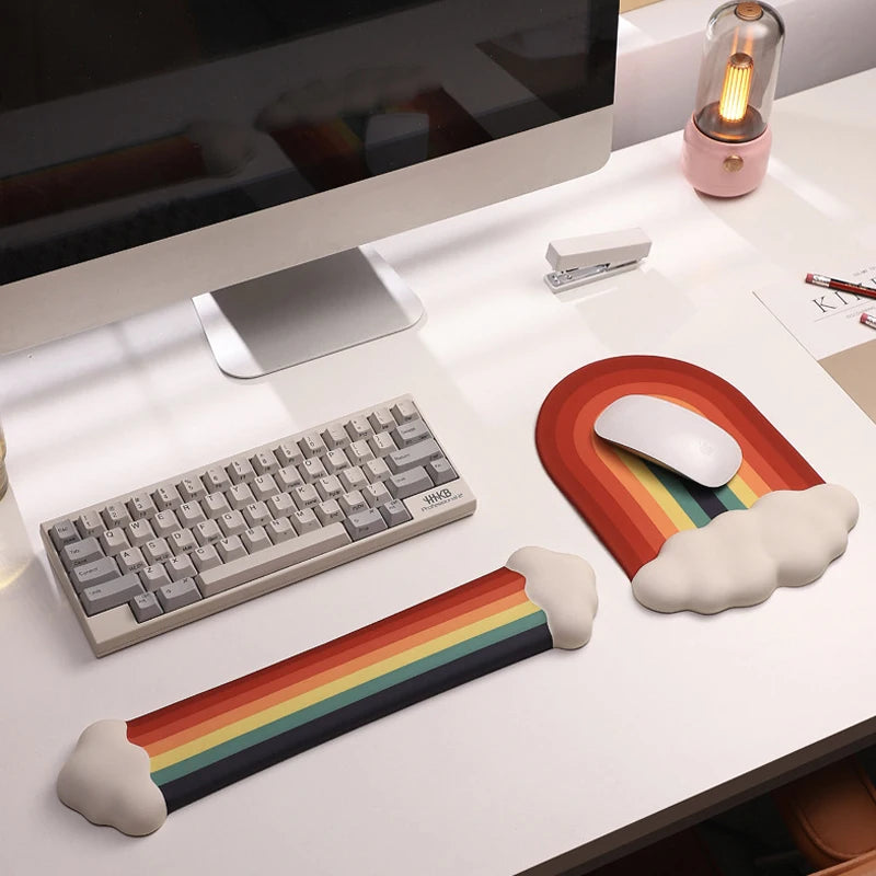Rainbow Mouse Pad Wrist Rest for Computer Laptop Keyboard Desktop Pad Ergonomically Designed to Reduce Wrist Fatigue Mouse Pad