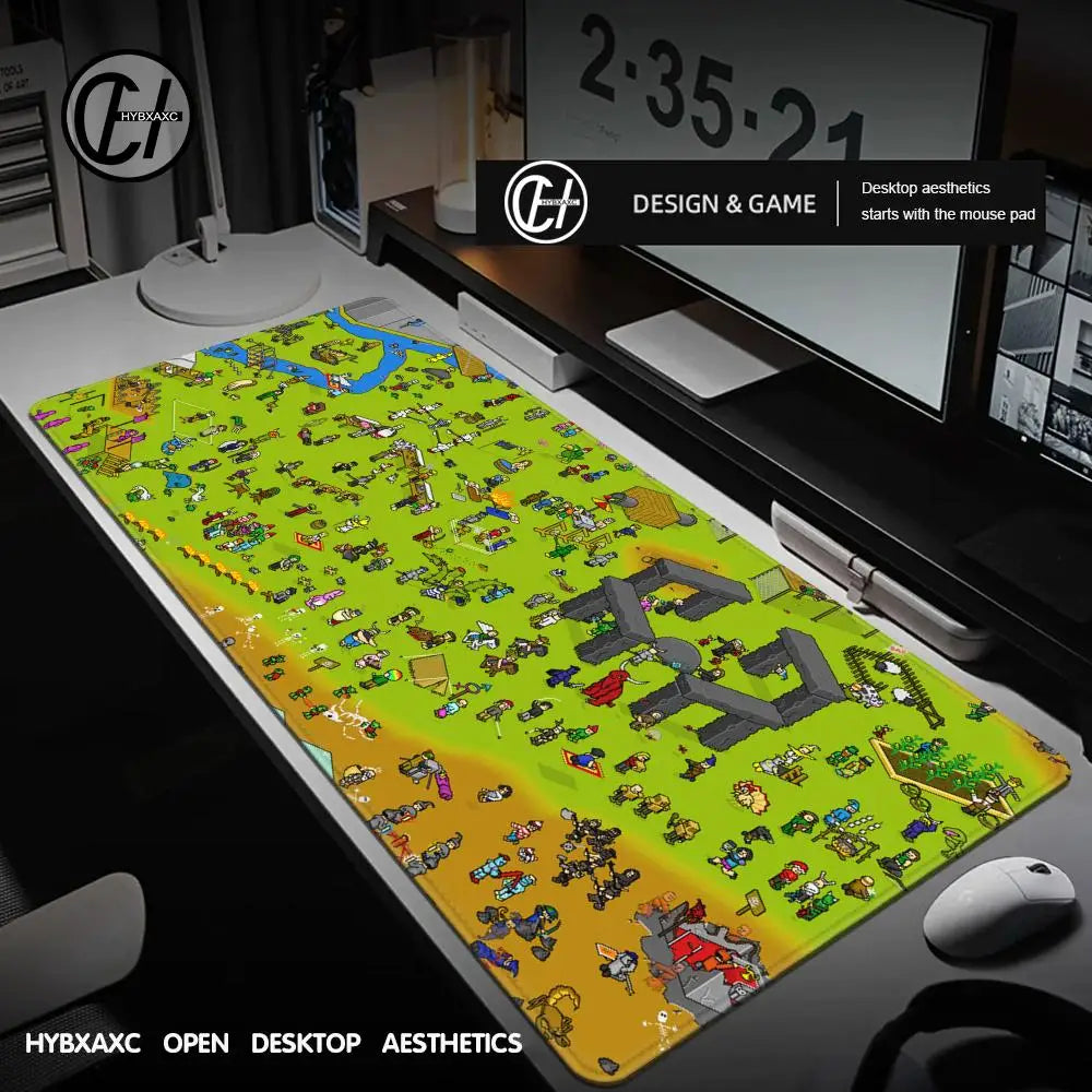 R-Runescape Osrs Game Mousepad Large Keyboard Desk Mat Gaming Mouse Pad LockEdge Non-slip Mat HYBXAXC