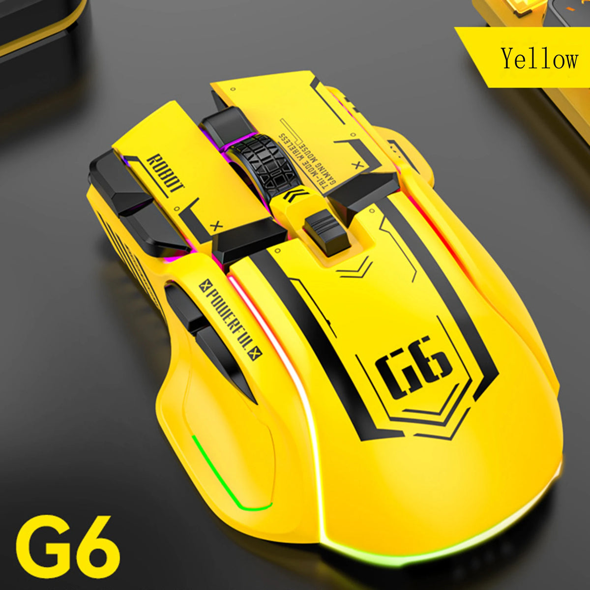 FreeWolf G6 Mechanical Wired Gaming Mouse 12800 DPI RGB Backlit Macro Ergonomic Mecha Design Ergonomic Gaming Office