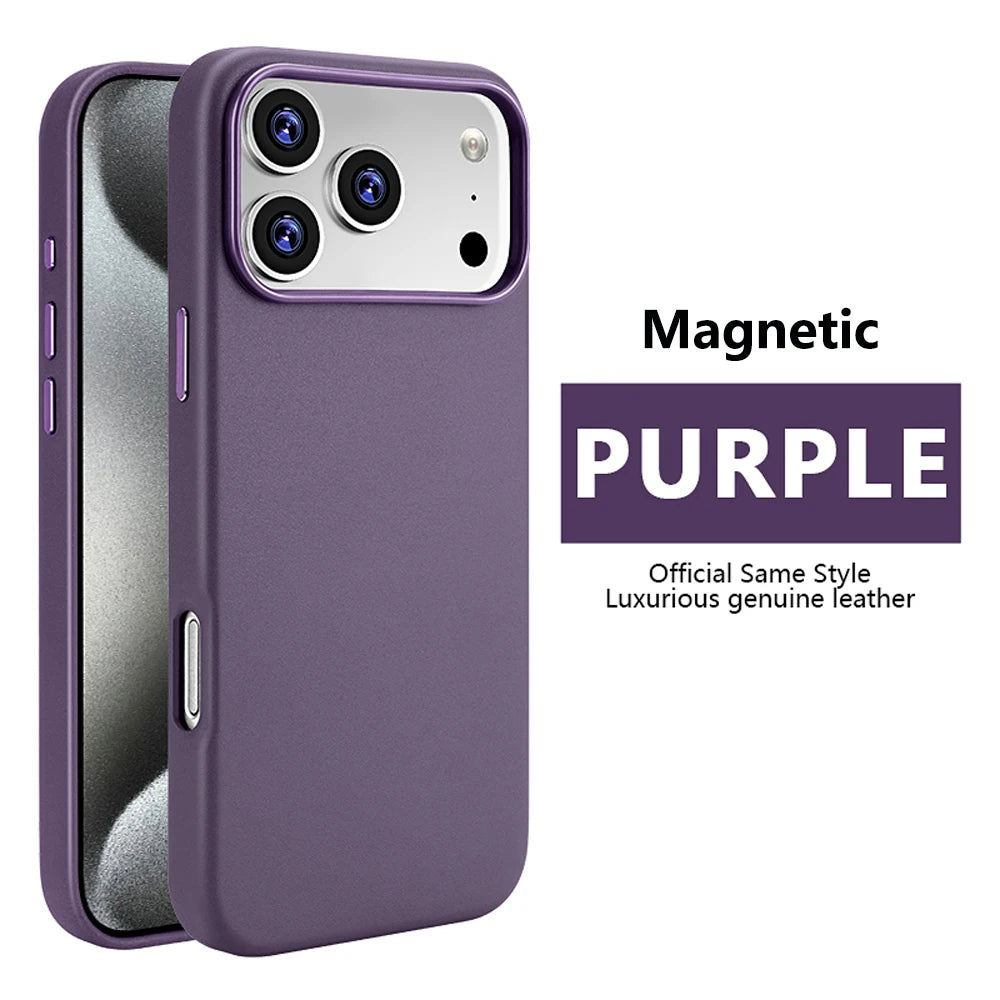 Magnetic PU Leather Phone Case For iPhone 18 17 Pro Max 16 15 14 Plus 13 Air For Magsafe Wireless Charging Shockproof Cover