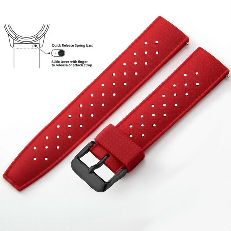Tropical Silicone Watch Band Quick Release Watch Band 18mm 20mm 22mm Rubber Tropic Smart Watch Strap Waterpfroof Muti-Color