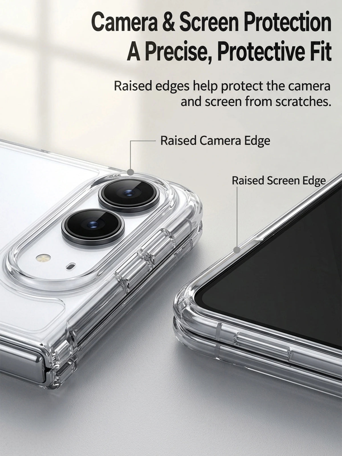 KEYSION Crystal Transparent Fold Phone Case for iPhone Duo HD Clear Soft TPU+Acrylic Shockproof Back Cover for iPhone Duo 2026