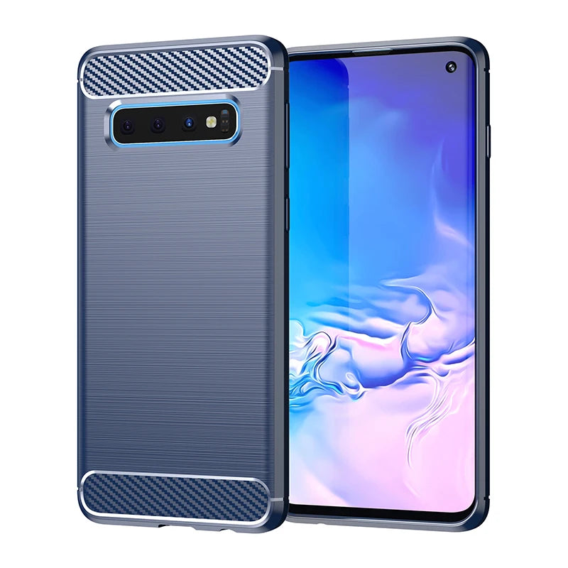 Shockproof Silicone Case For Sansung Galaxy S10 S10E S10Plus Fiber Case Fundas