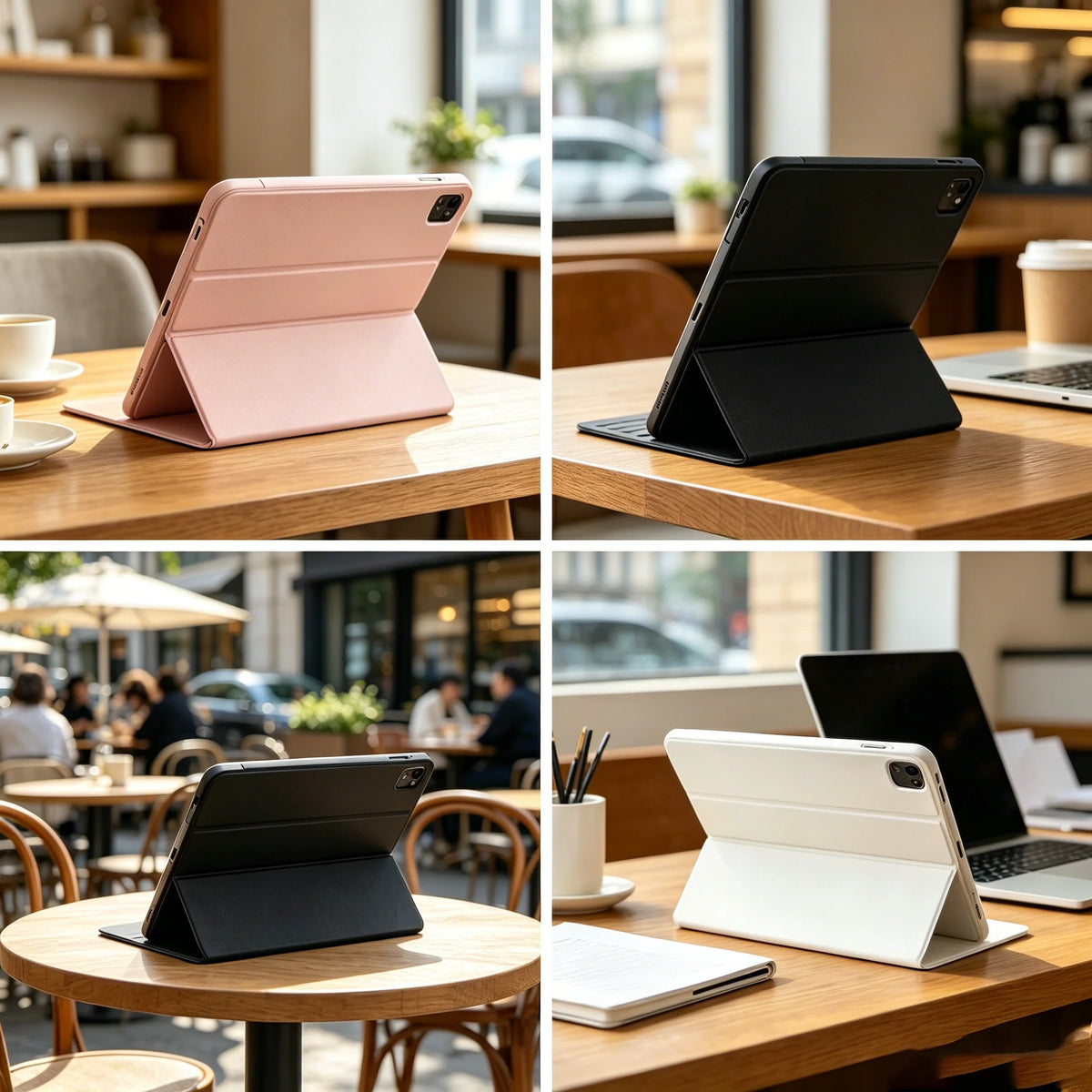 Trifold TPU Tablet Case with Pencil Holder, Auto Wake/Sleep Smart Cover for iPad (Compatible with Multiple Models, Slim Shockproof Protective Stand Case)