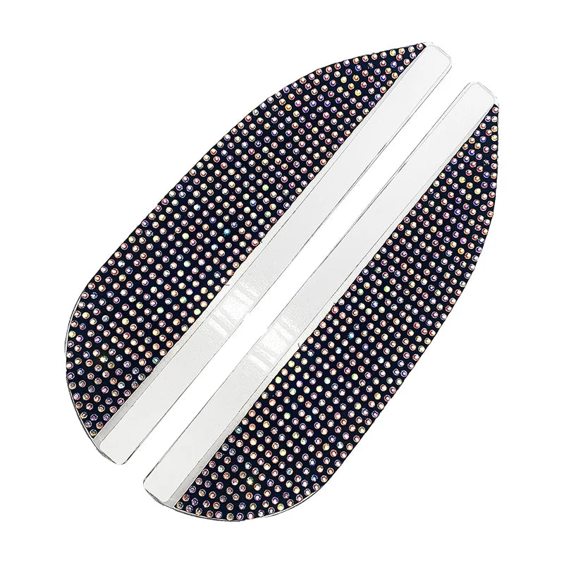 2pcs Glittering Rhinestone Car Rearview Mirror Rain Eyebrow Reversing Mirror Rainproof Artificial Diamond Rain Cover Anti