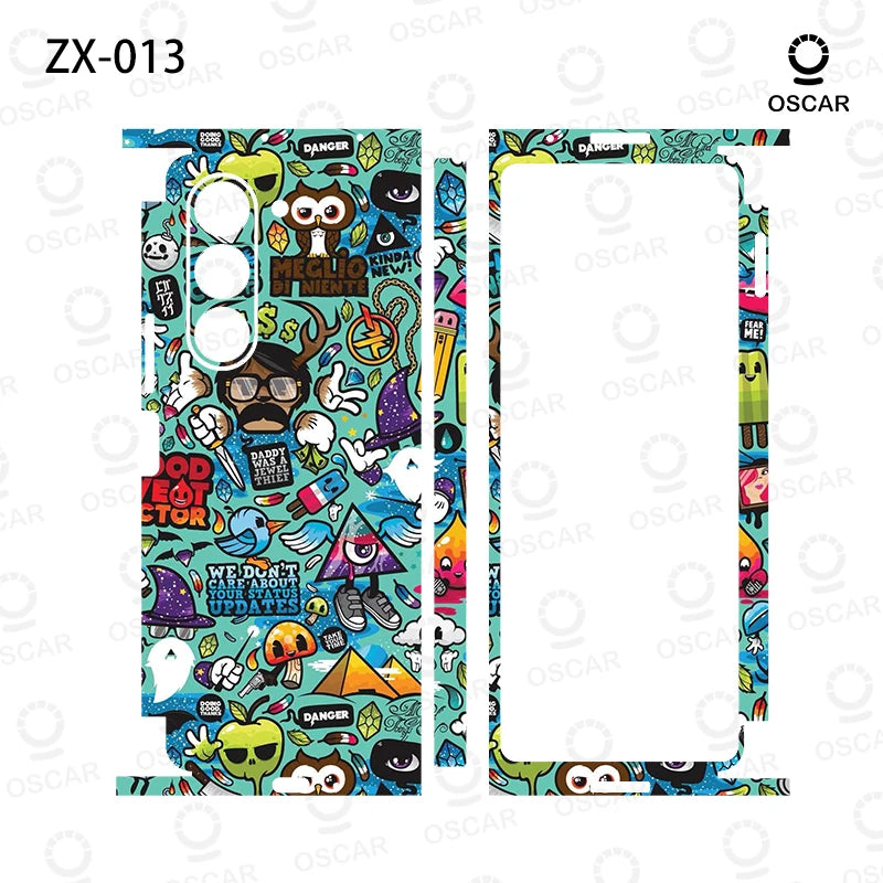 Colorful Anti-Scratch Stickers For Samsung Galaxy Z Fold 5 4 7 6 Fold5 Fold4 Protective Decal Skin Cover Back Film