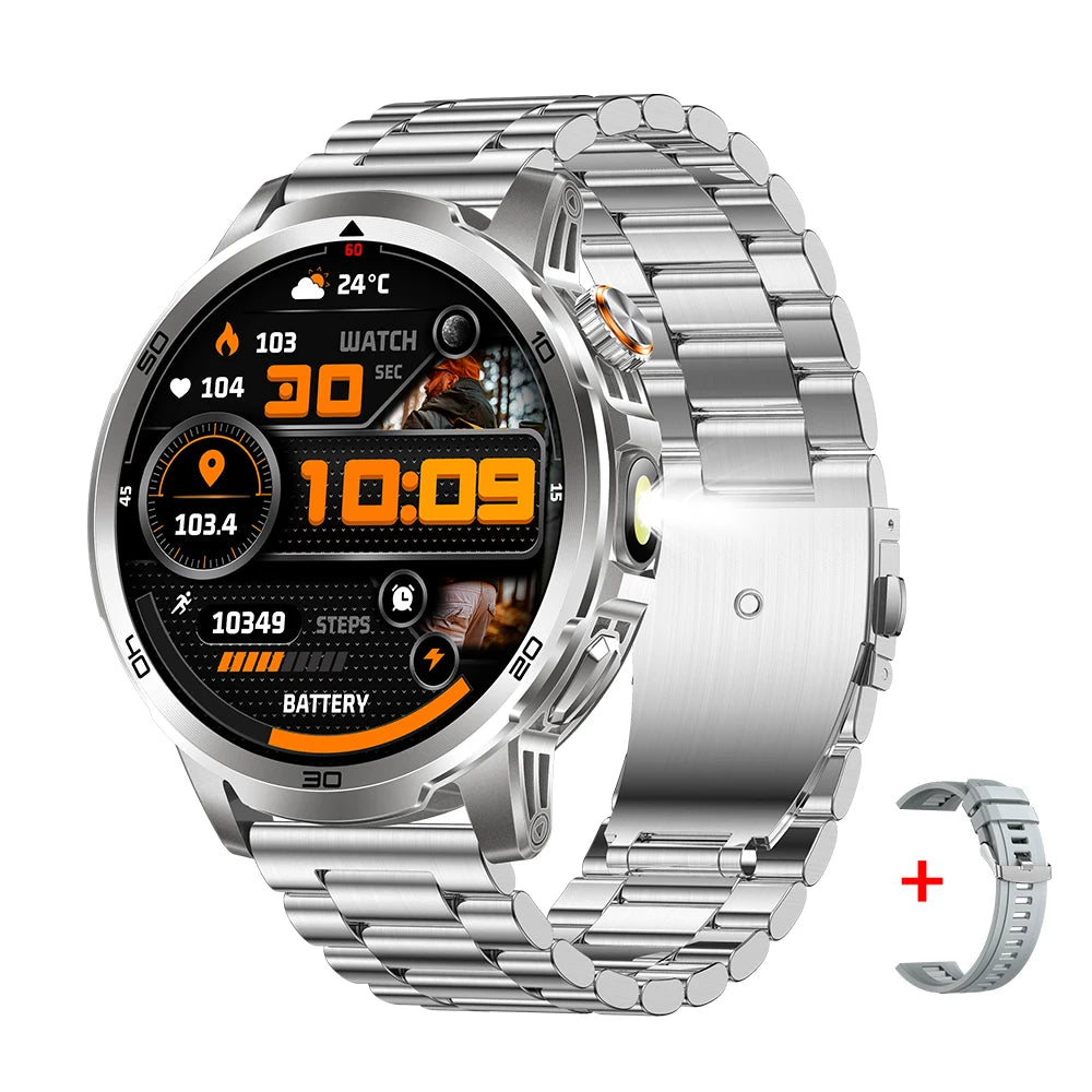 MEVADEN 1.85" Large Screen Outdoor Sports Smart Watch Bluetooth Call LED Flashlight 1000mAh Health Monitor Smartwatch MD60