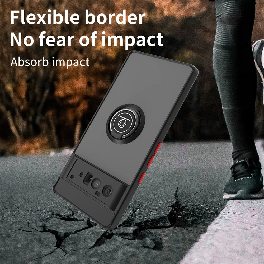 For Pixel6 Pixel 7 Pixel 8A Armor Shockproof case For Google Pixel 6 7 8 9 Pro Magnetic Holder Stand Ring Phone Cases Back Cover