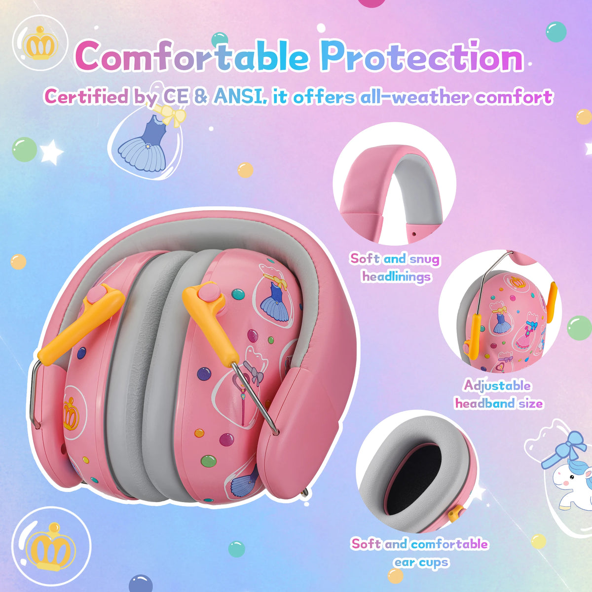 Baby Earmuffs 3-12 Years Old Child Baby Hearing Protection Safety Earmuffs Noise Reduction Ear Protector for Children Earphone