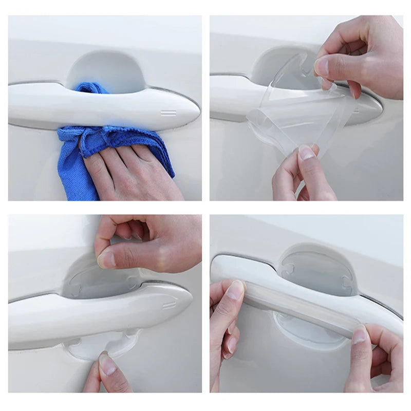 Invisible Transparent Car Door Handle Bowl Scratch Protective Stickers Silicon Rearview Mirror Anti-collision Protection Strip
