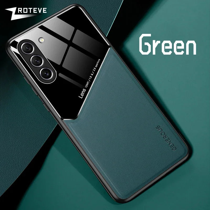 S23 Case Zroteve PU Leather Car Magnetic Hard PC Cover For Samsung Galaxy S24 Ultra S25 Edge S22 S21 FE S20 Plus Phone Cases