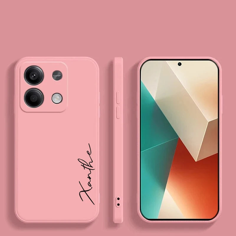 For Xiaomi Redmi Note 13 Pro Plus 4G 5G Customized Personalized Name Initials Liquid Silicone Case Cover For Redmi Note 13pro
