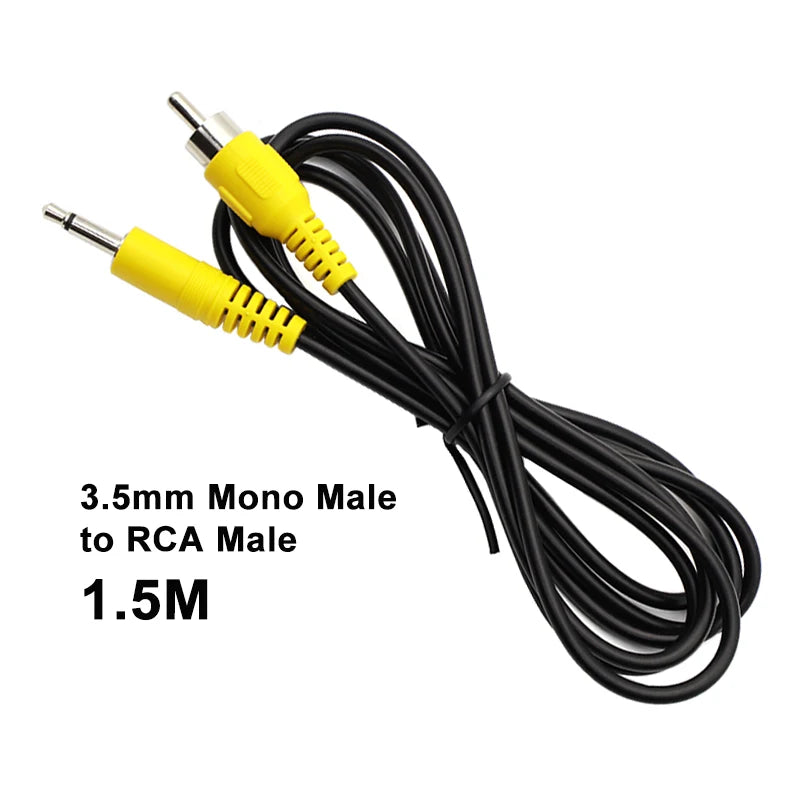1.5M Aux Audio Cable 3.5mm Mono Male Plug Jack to Single RCA Male AV Audio Video Cable Connector Adapter for Laptop MP3/MP4