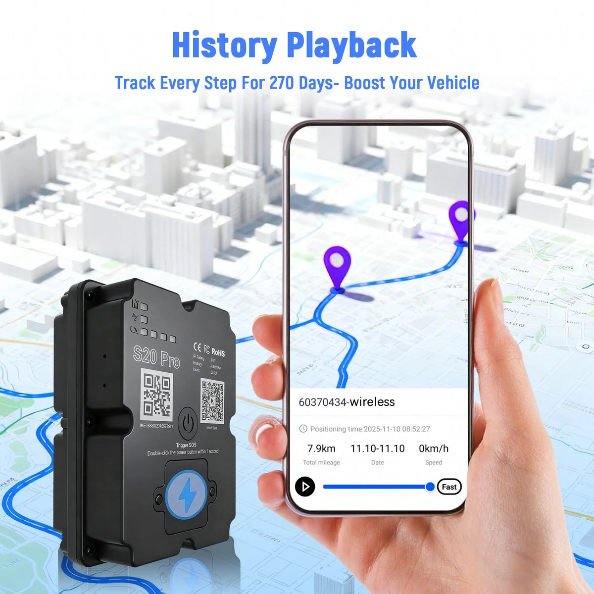 4G GPS Tracker Car Motorcycl Alarm Tracking Real-time GPS Locator Device Anti-theft Alarm Geo-Fence Position APP