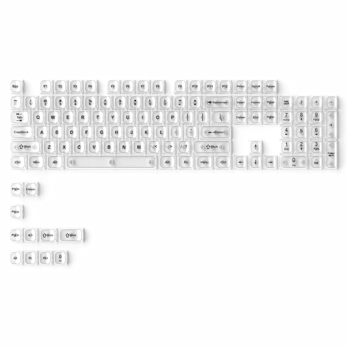 115 Keys Semi-transparent RGB Backlit PC Keycaps MDA Profile Foggy Pink UV-print Keycaps for Cherry Gateron MX Switches Keyboard