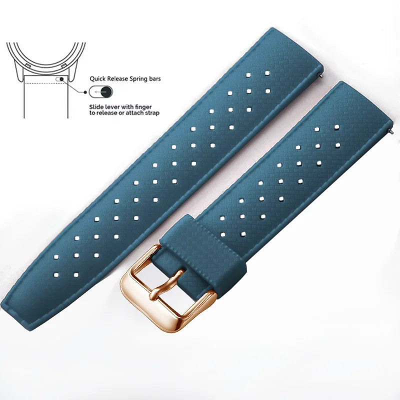 Tropical Silicone Watch Band Quick Release Watch Band 18mm 20mm 22mm Rubber Tropic Smart Watch Strap Waterpfroof Muti-Color