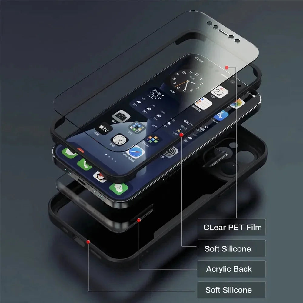 Magnetic For Magsafe 360 Full Body Front+Back Clear Case For iPhone 17 16 15 14 13 Pro Max Plus Silicone Bumper Shockproof Cover