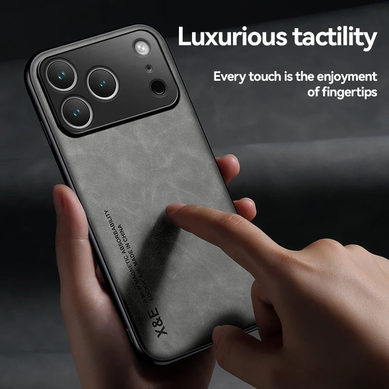 Magnetic Leather Case For iPhone 17 Pro Max Air iPhone17ProMax Air 5G Shockproof Silicone Soft Case Cover