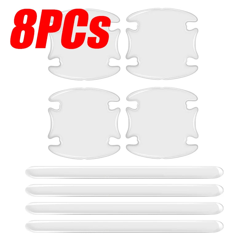 Invisible Transparent Car Door Handle Bowl Scratch Protective Stickers Silicon Rearview Mirror Anti-collision Protection Strip