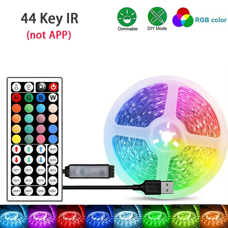 RGB Led Strip Lights 1M-40M Led Room Light with APP Control Flexible Ribbon Luces Led Tape for Room Bedroom Decoration