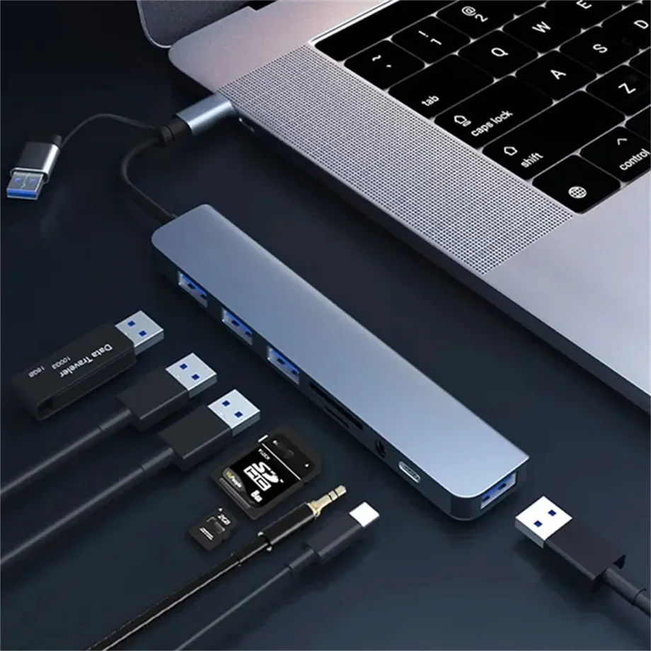 8 in 2 USB HUB C type-c HUB USB C to USB 3.0 HDTV-Compatible Dock for MacBook Pro For Nintendo Switch USB-C Type C 3.0 Splitter