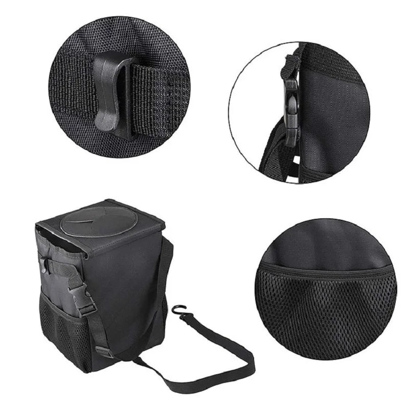 Waterproof Car Trash Can Bin Auto Car Accessories Organizer Garbage Dump For Trash Can Cars Storage Pockets Closeable Portable