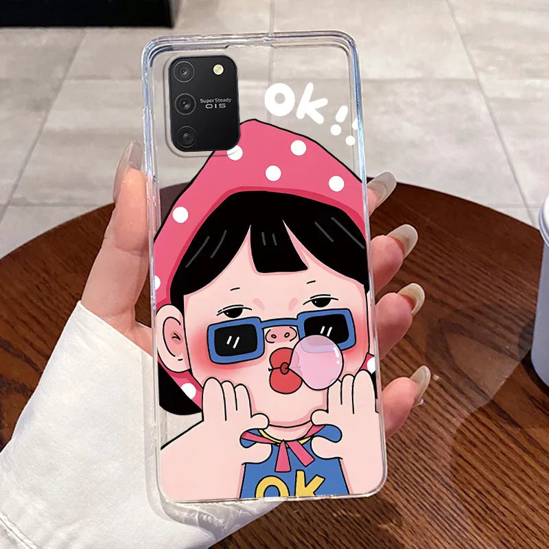 Casing For Samsung S10 Lite Case G770F Aesthetic Cute Cat Fashion Transparent Back Cover For Samsung Galaxy S10 Lite Phone Case