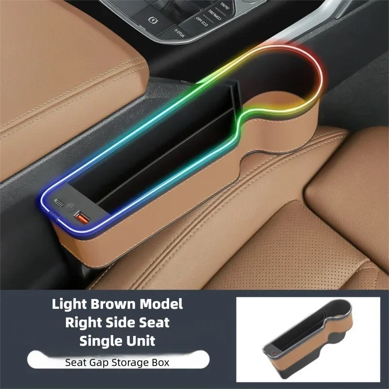 7 Color Led Car Seat Gap Filler Organizer Car Seat Pocket Gap Filler, Car Gap Organizer Storage Console Side Seat Gap Filler