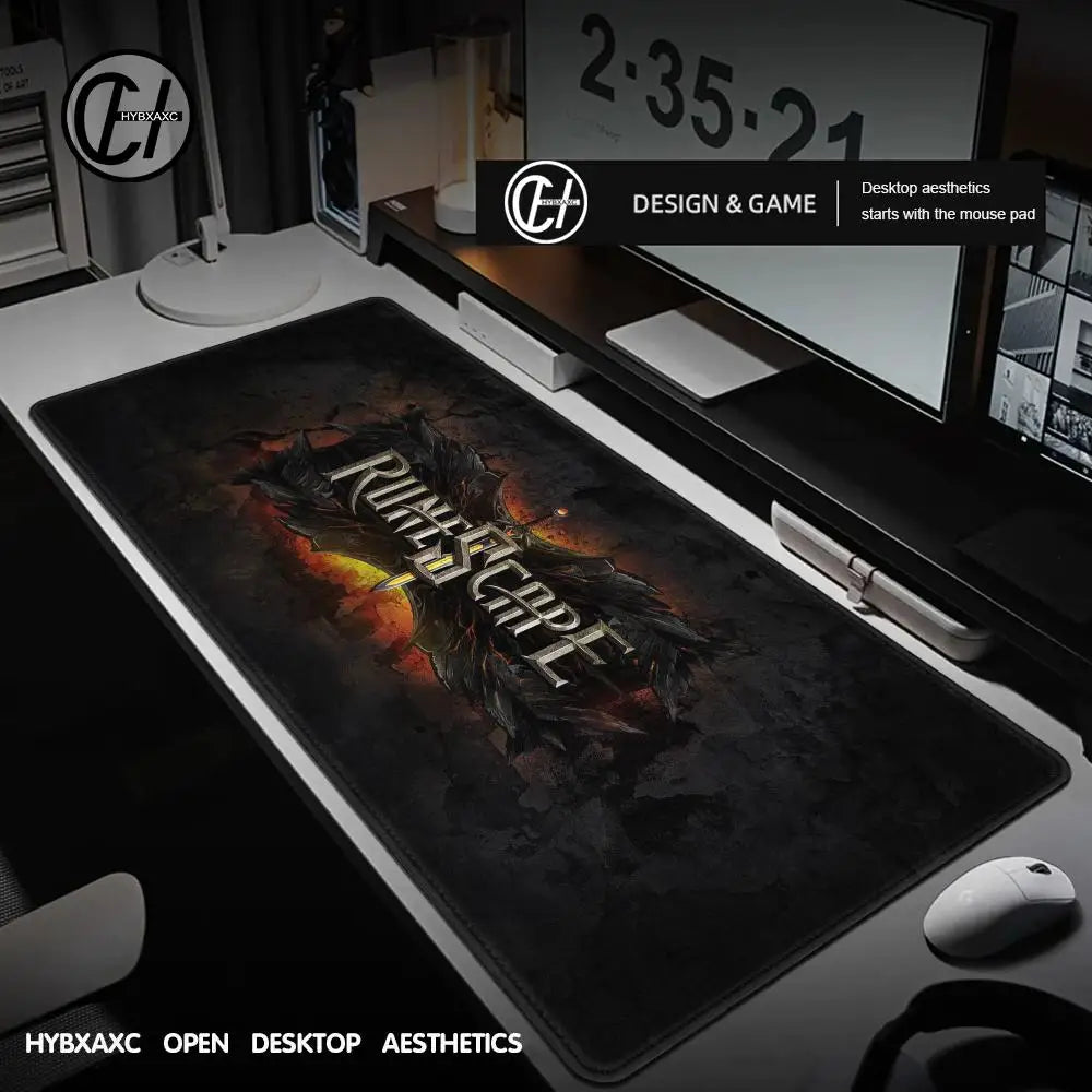 R-Runescape Osrs Game Mousepad Large Keyboard Desk Mat Gaming Mouse Pad LockEdge Non-slip Mat HYBXAXC