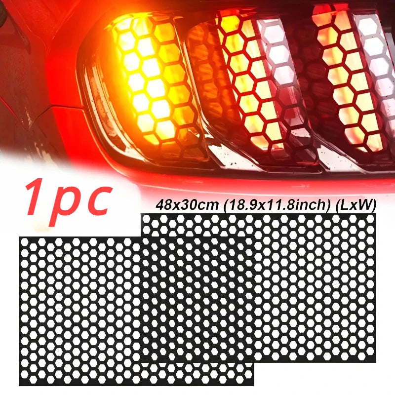 Car Honeycomb Stickers Car Stylish Tail Lights DIY Hollow Protector Decals Auto Rear Lamp Decoration Wrap Film Sticker 48*30cm