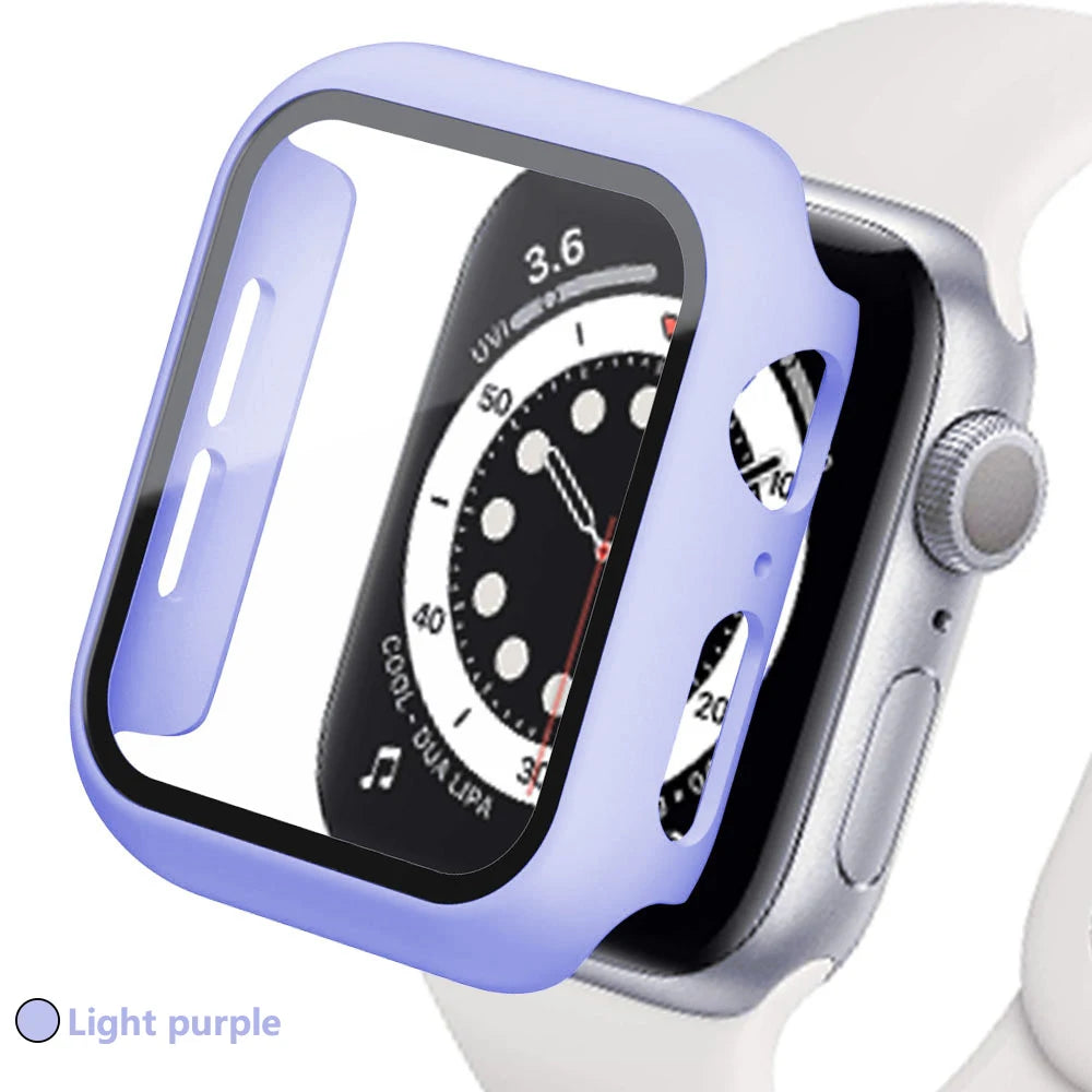 Tempered Glass+Cover for Apple Watch Case Ultra Accessories SE 3 4 5 6 7 8 Iwatch Screen Protector Case 49mm 45mm 41mm 44mm 40mm