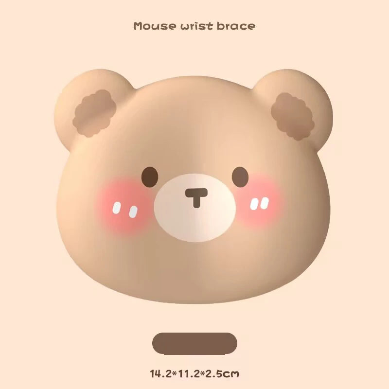 Cute Wrist Rest Support for Mouse Keyboard Computer Pad Arm Rest for Desk Ergonomic Office Supplies Slow Rising PU Mouse Pad