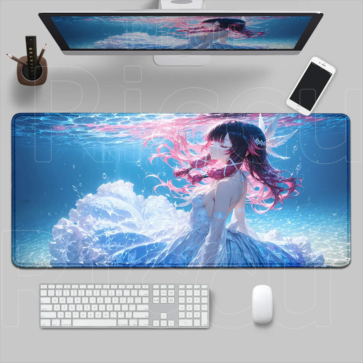 Kawaii Genshin Impact Columbina Mouse Pad Gaming Locking Animal Edge Big Computer Game Large Rubber Art Mousepad Laptop Desk Mat