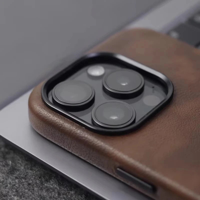 Retro Crazy Horse Leather for MagSafe Case For iPhone 18Pro 15 14 13 12 17 Pro Max Simple Leather Texture Magnetic Phone Case