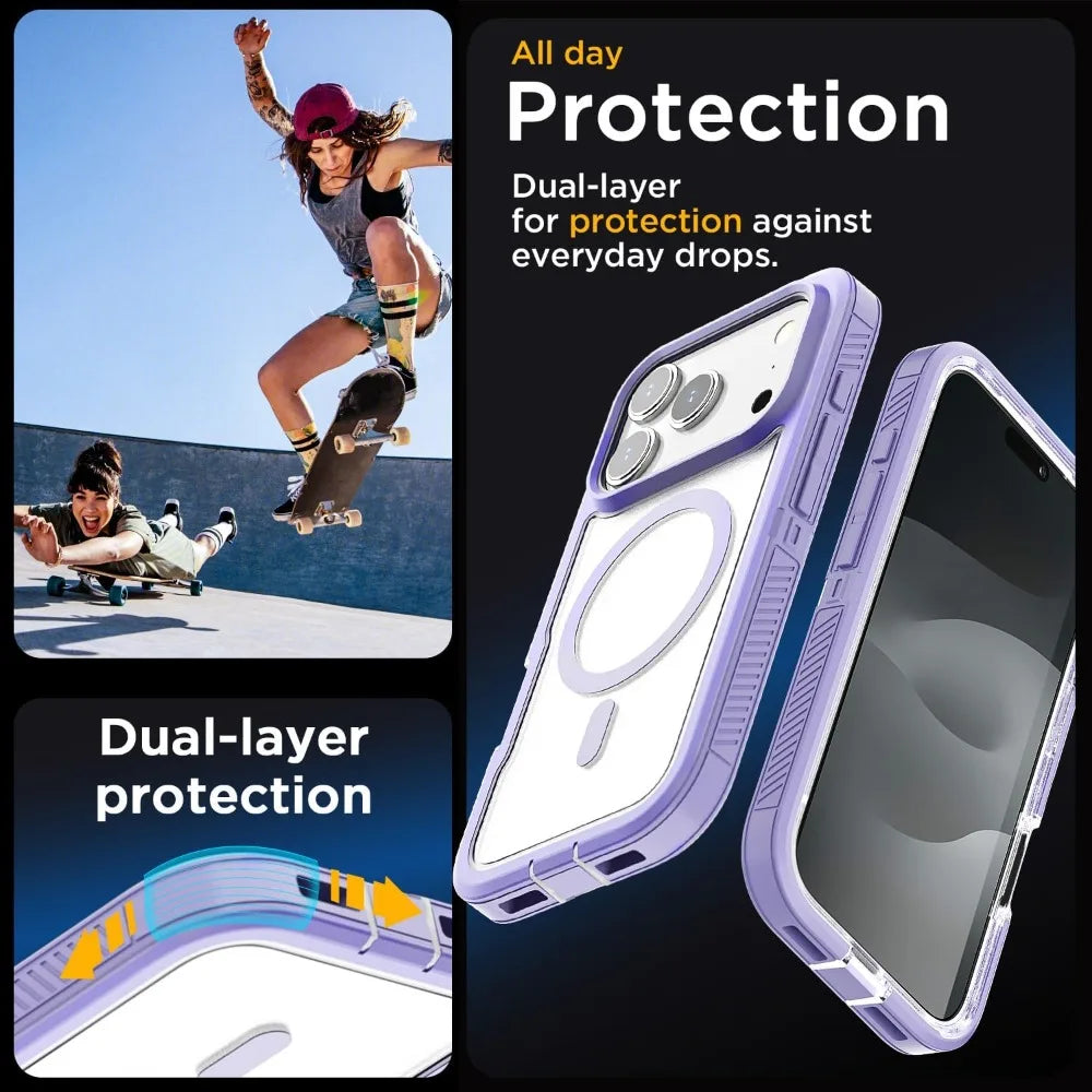 Matte Clear Magnetic OTT Phone Case For iPhone Air 18 17 16 15 14 Plus 13 Pro Max Anti-Slip Grip & Wireless Charge Protect Cover